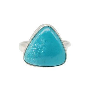 Turquoise Ring Sterling Silver 925 Size 8.5 Blue Southwestern